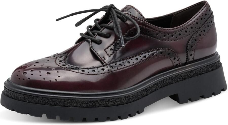 Tamaris damesschoen 1-23619-45-537 Brogue-schoen met veters voor dames rood - Foto 4