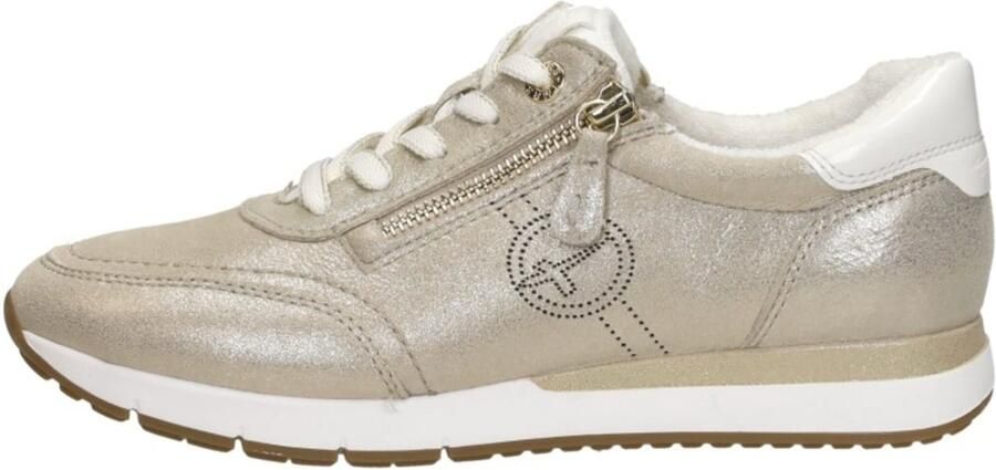 Tamaris Comfort leren dames sneakers beige Uitneembare zool - Foto 2