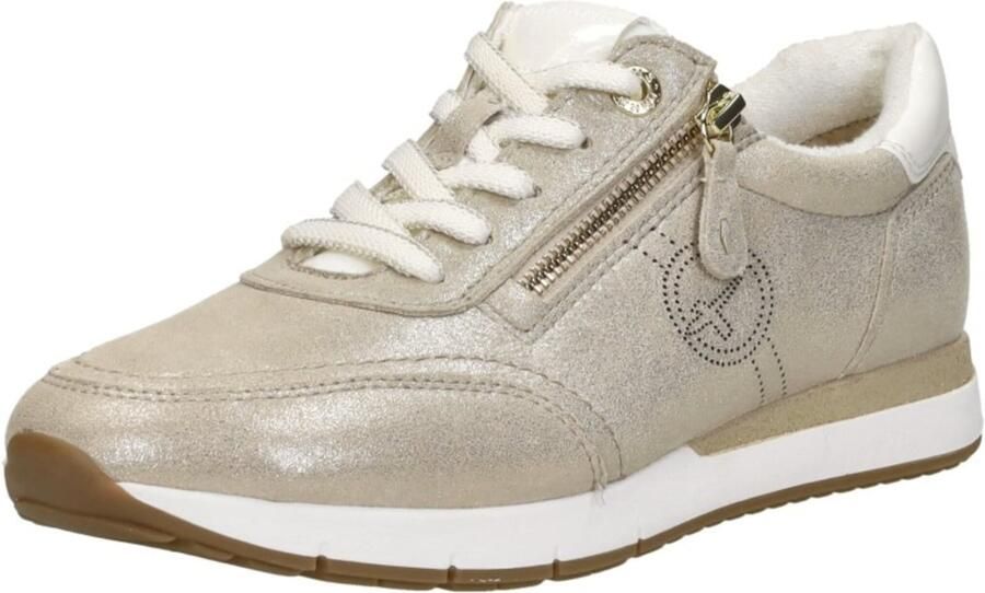 Tamaris Comfort leren dames sneakers beige Uitneembare zool - Foto 5