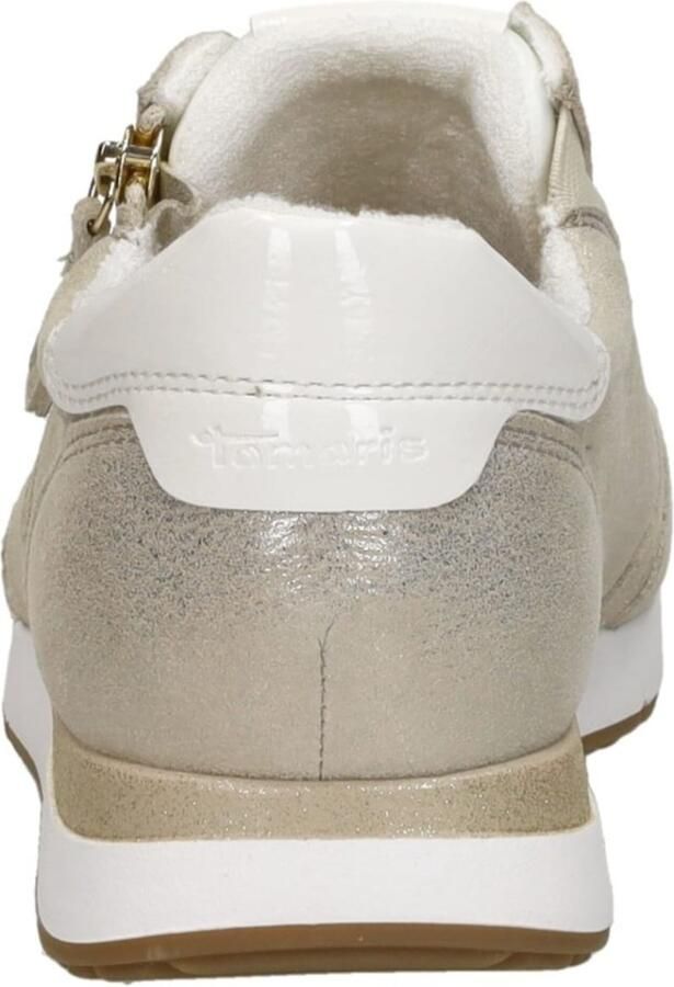 Tamaris Comfort leren dames sneakers beige Uitneembare zool - Foto 4