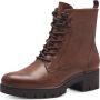 Tamaris Veterlaarsjes blokhak veterschoenen met ogen en decoratieve stiksels - Thumbnail 4