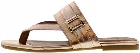 Tango | Madison 4-f rose metallic leather buckle slipper black sole