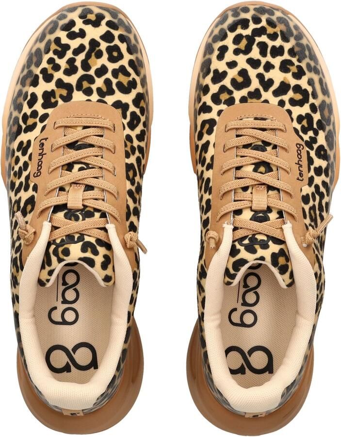 Tenhaag Sneakers laag beige bruin zwart - Foto 2