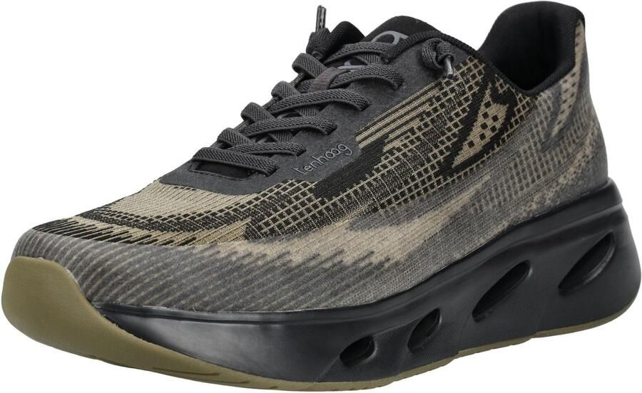 Tenhaag Sneakers laag beige donkergrijs kaki zwart