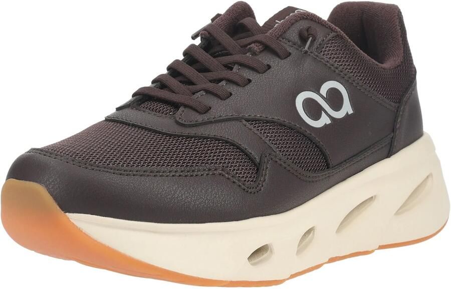 Tenhaag Sneakers laag chocoladebruin wit