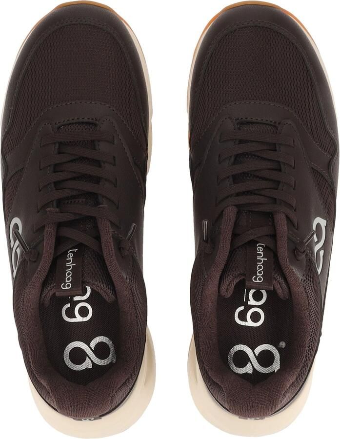 Tenhaag Sneakers laag chocoladebruin wit - Foto 2