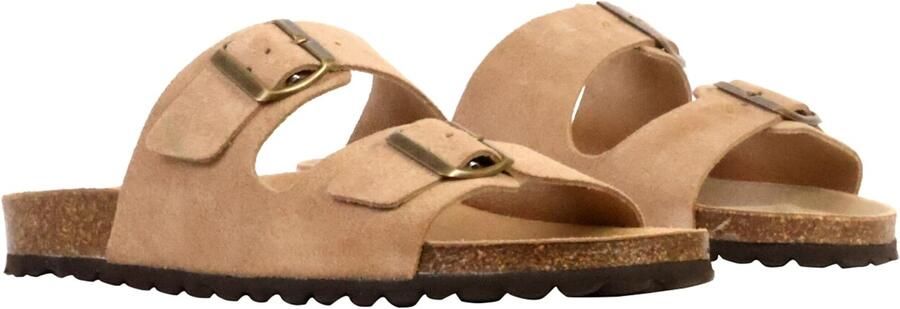 The Divine Factory Muiltjes 'Noga Mistral Edge Leder-Pantoletten' beige - Foto 6