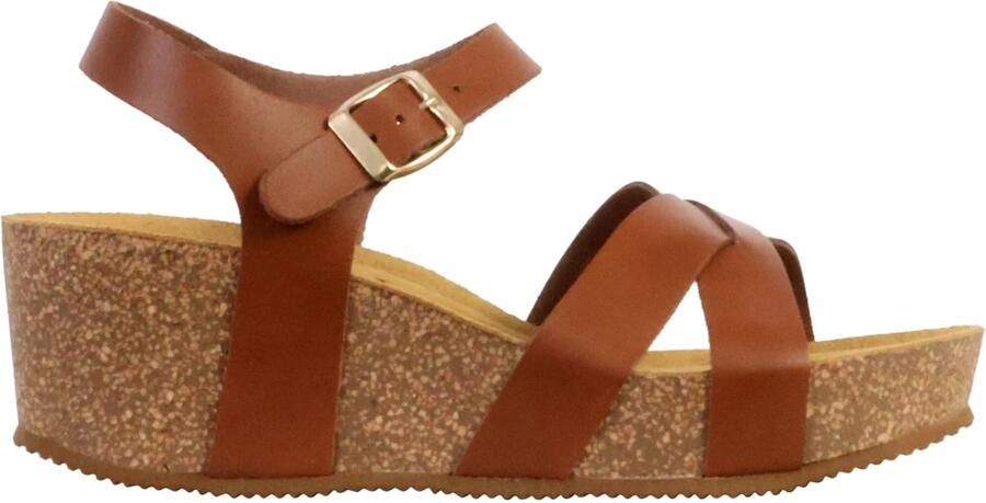 The Divine Factory Sandaal 'Noga Ety Edge Leder-Sandalen mit Keilabsatz' bruin - Foto 3
