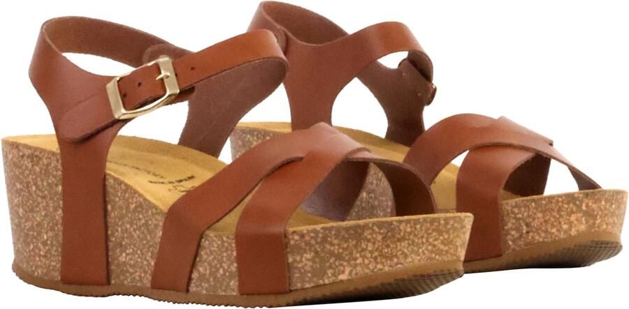 The Divine Factory Sandaal 'Noga Ety Edge Leder-Sandalen mit Keilabsatz' bruin - Foto 6