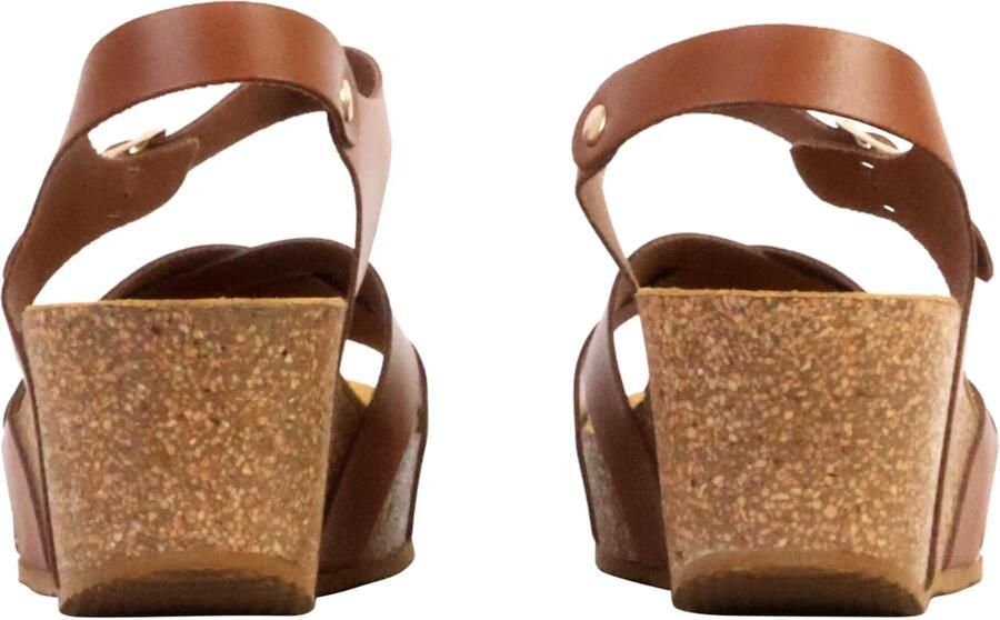 The Divine Factory Sandaal 'Noga Ety Edge Leder-Sandalen mit Keilabsatz' bruin - Foto 4