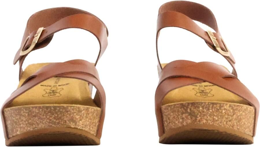 The Divine Factory Sandaal 'Noga Ety Edge Leder-Sandalen mit Keilabsatz' bruin - Foto 5