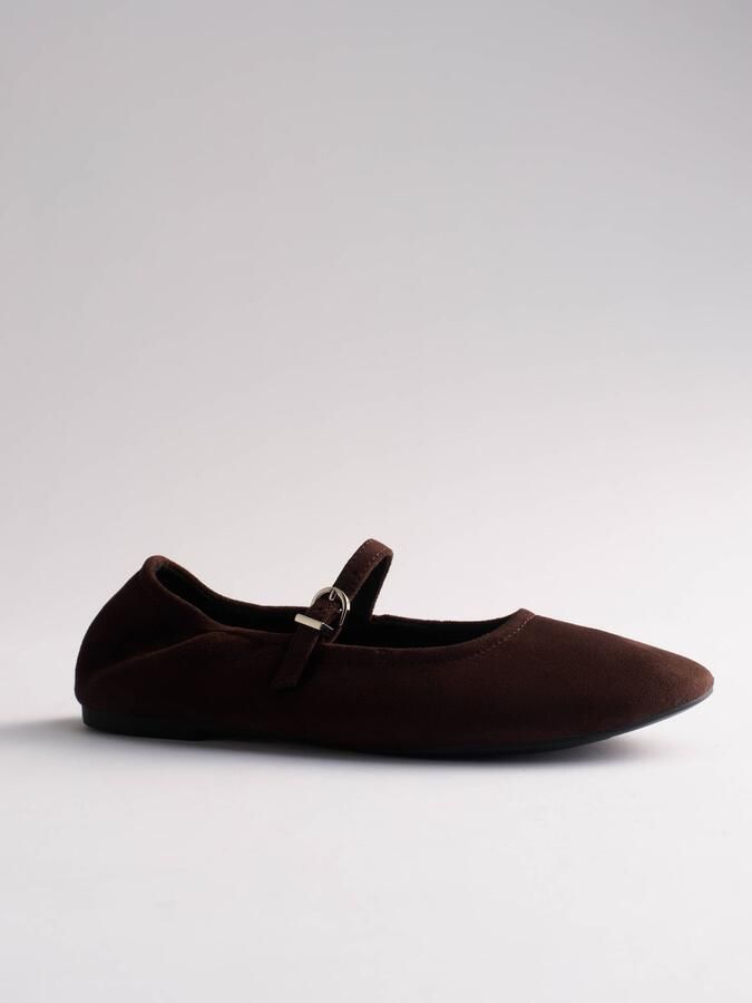 The Set Ballerina met riempjes chocoladebruin - Foto 2