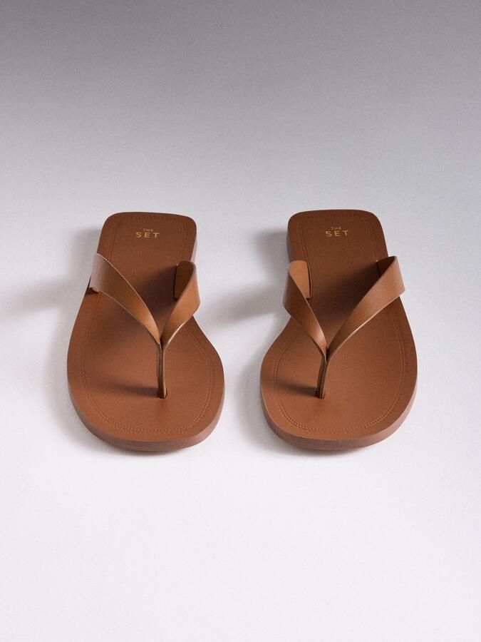 The Set Teenslipper bruin - Foto 3
