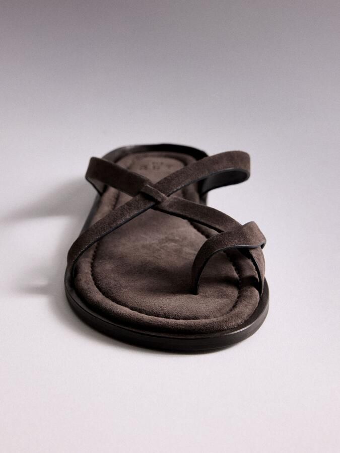 The Set Teenslipper donkerbruin - Foto 3