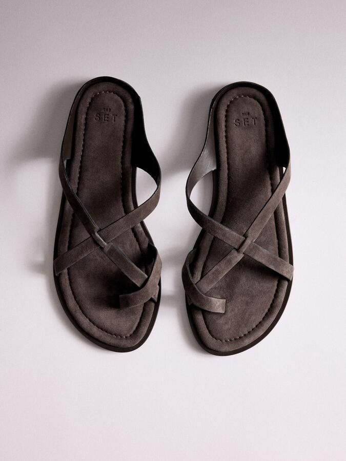 The Set Teenslipper donkerbruin - Foto 6