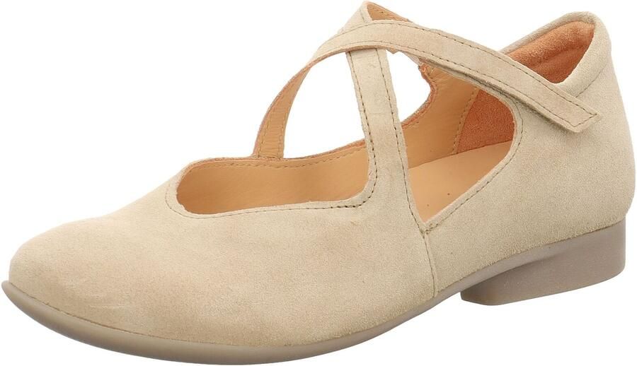 THINK! Ballerina met riempjes beige - Foto 3