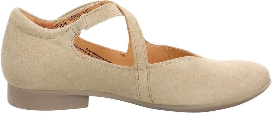 THINK! Ballerina met riempjes beige - Foto 7