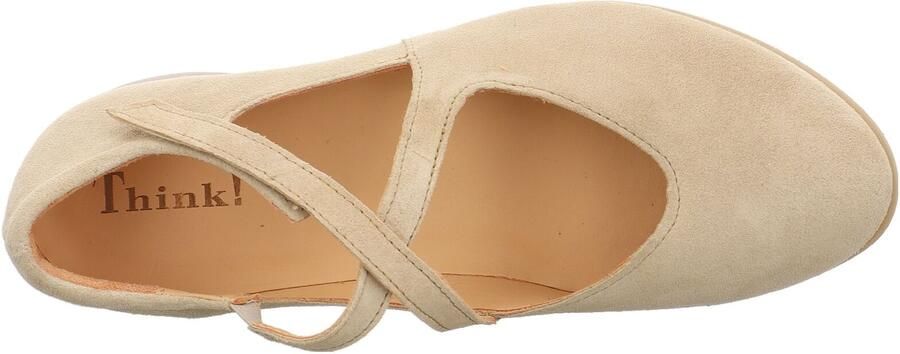 THINK! Ballerina met riempjes beige - Foto 8