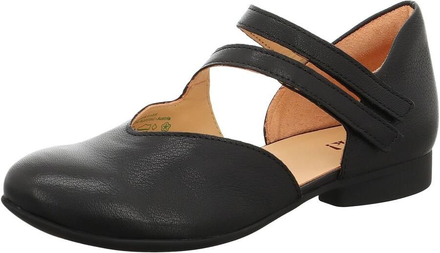 THINK! Ballerina met riempjes zwart