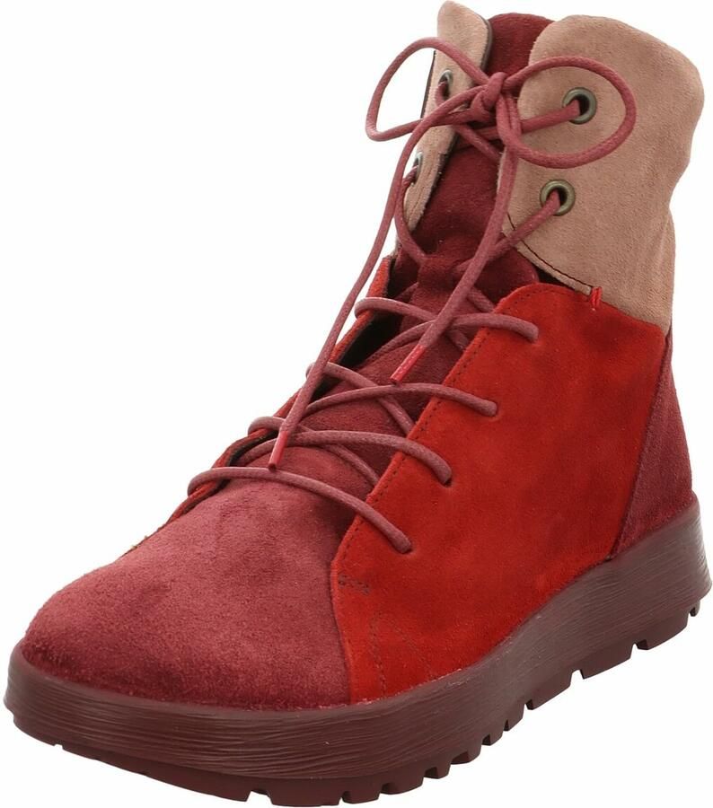 THINK! Enkellaarsjes beige rood - Foto 2