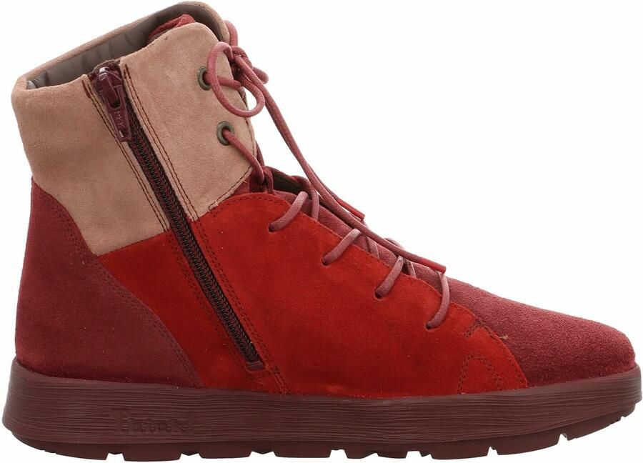 THINK! Enkellaarsjes beige rood