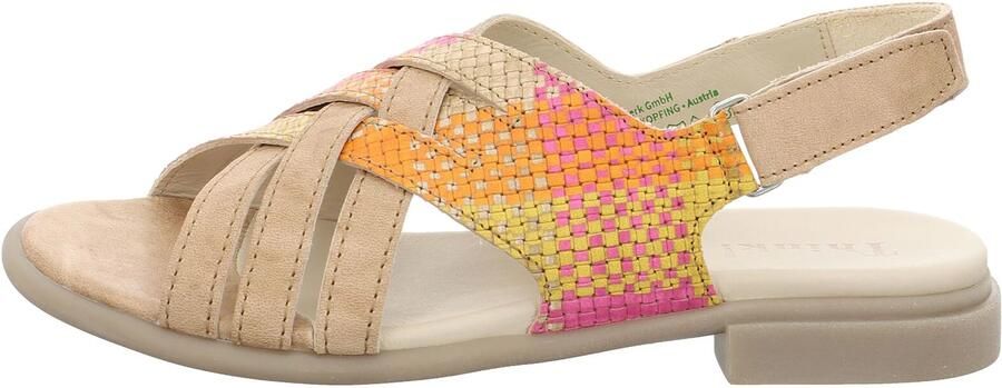THINK! Sandalen met riem beige citroen oranje lichtroze - Foto 6