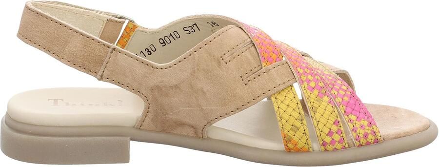 THINK! Sandalen met riem beige citroen oranje lichtroze - Foto 7