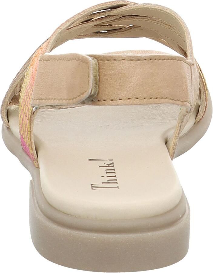 THINK! Sandalen met riem beige citroen oranje lichtroze - Foto 3
