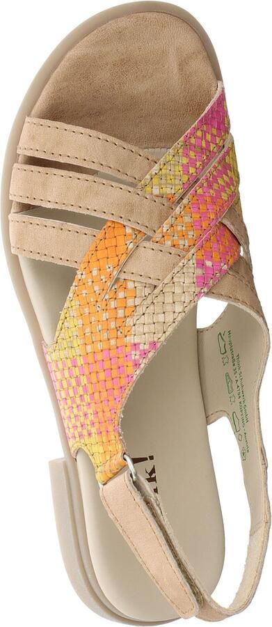 THINK! Sandalen met riem beige citroen oranje lichtroze - Foto 5