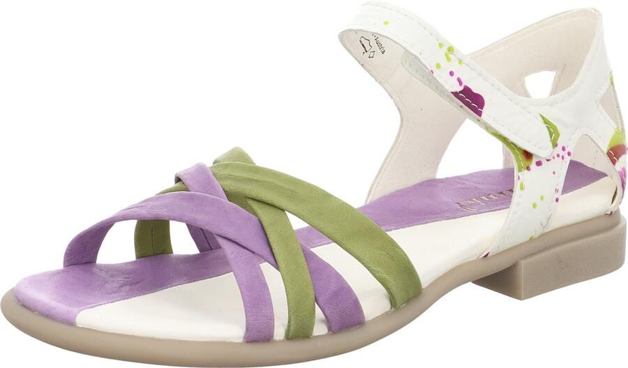THINK! Sandalen met riem 'Kamaa' groen lila cyclaam wit