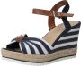 Tom Tailor Highheel sandaaltjes Valeria zomerschoen sandaal wig hak in streep-look - Thumbnail 2