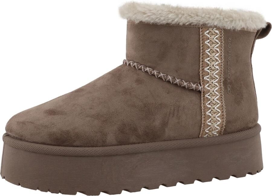 TOM TAILOR Boots bruin lichtgrijs wit