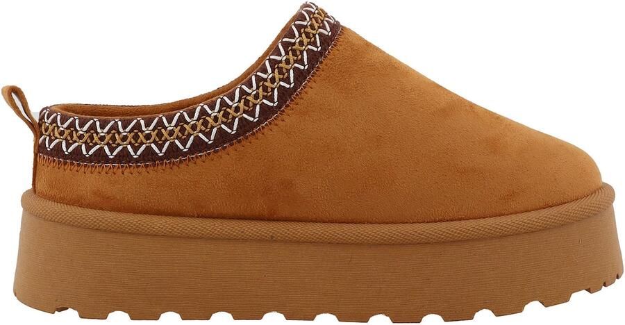 TOM TAILOR Huisschoenen bruin cognac wit