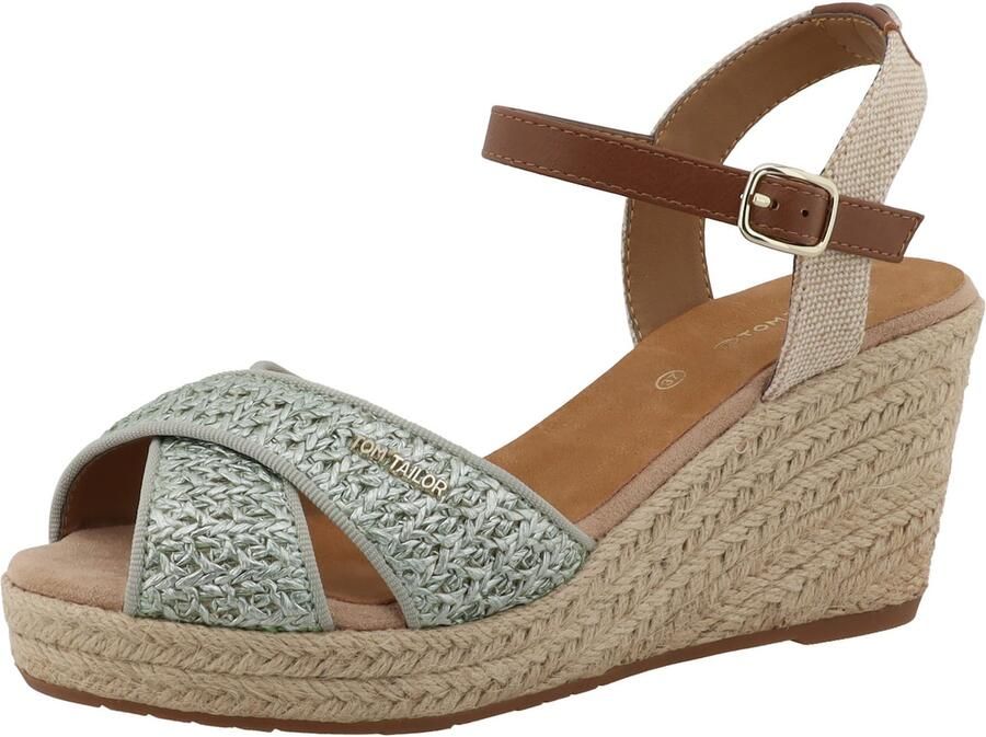 TOM TAILOR Sandaal beige bruin mintgroen