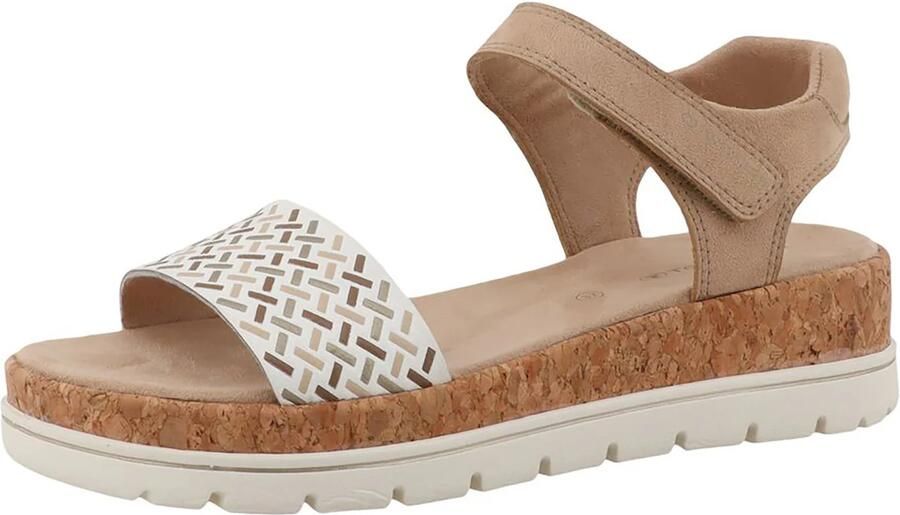 TOM TAILOR Sandaal beige sand bruin wit
