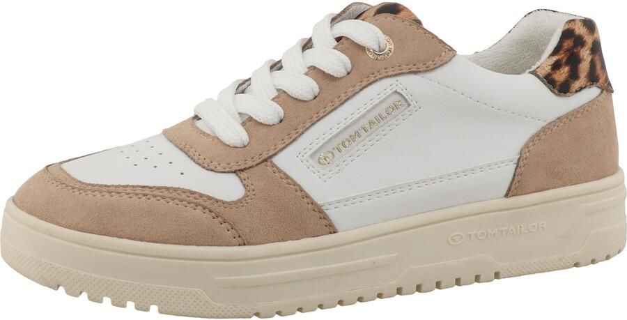 TOM TAILOR Sneakers laag beige sand zwart