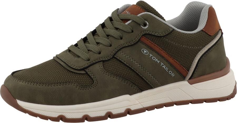 TOM TAILOR Sneakers laag bruin donkergroen