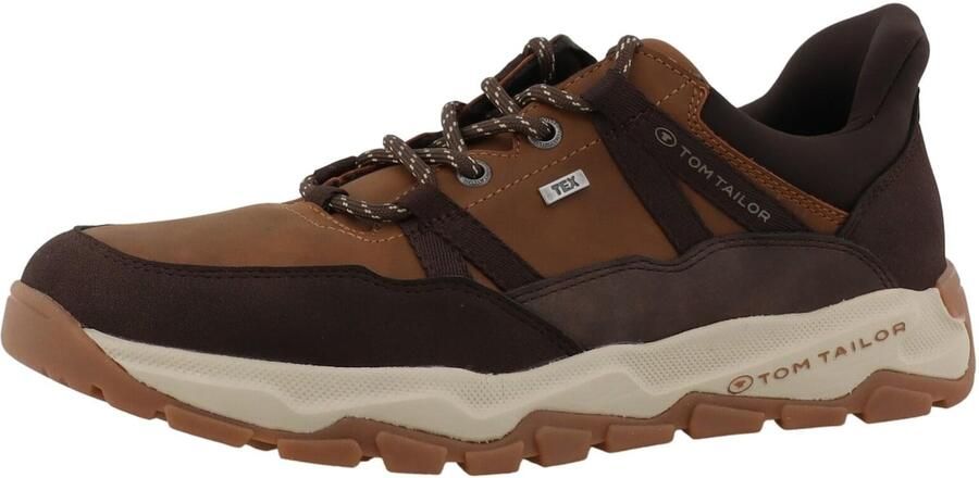 TOM TAILOR Sneakers laag chocoladebruin cognac