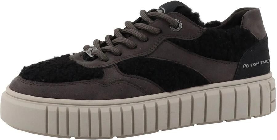 TOM TAILOR Sneakers laag chocoladebruin zwart