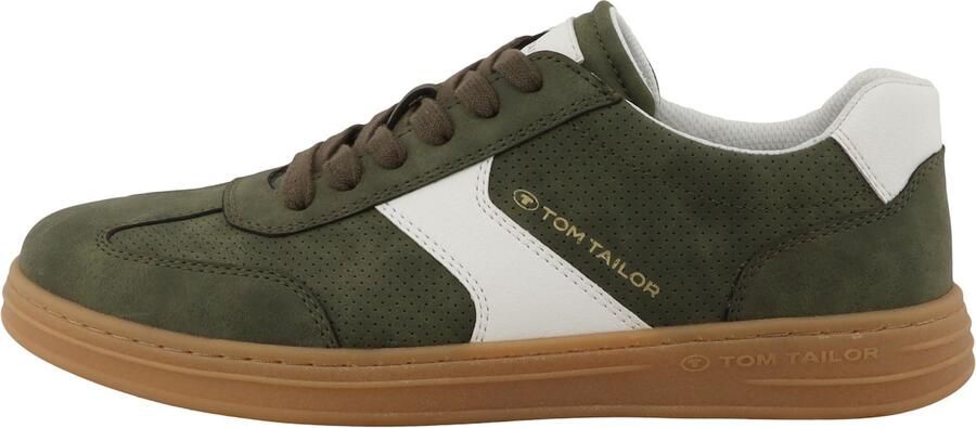 TOM TAILOR Sneakers laag donkergroen wit - Foto 4