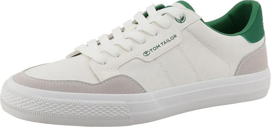 TOM TAILOR Sneakers laag lichtbeige grasgroen wit
