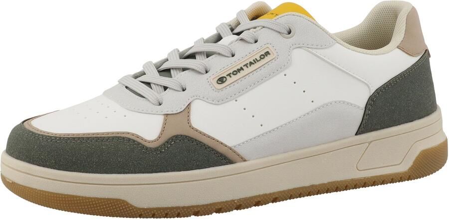 TOM TAILOR Sneakers laag lichtbruin grijs spar wit