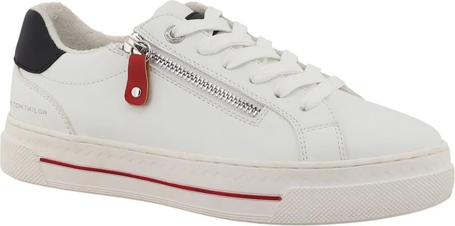TOM TAILOR Sneakers laag navy donkerrood wit