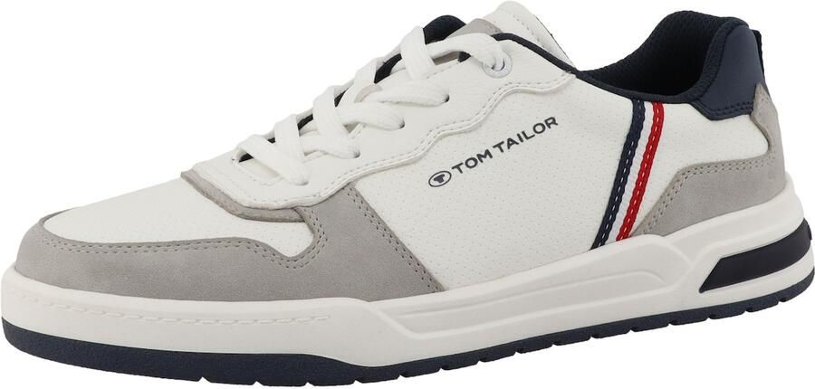 TOM TAILOR Sneakers laag navy grijs rood wit