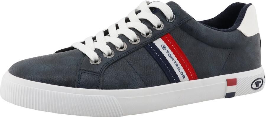 TOM TAILOR Sneakers laag navy rood wit