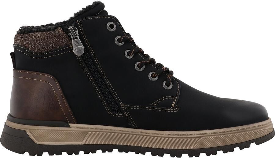 TOM TAILOR Veterboots chocoladebruin zwart
