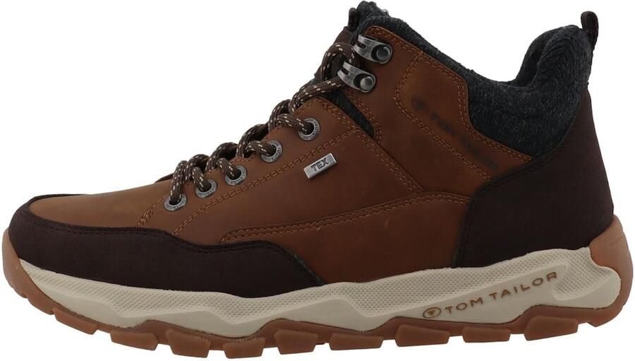 TOM TAILOR Veterboots cognac donkerbruin zwart gemêleerd - Foto 3