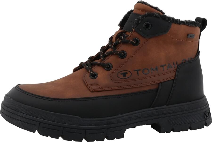 TOM TAILOR Veterboots cognac zwart