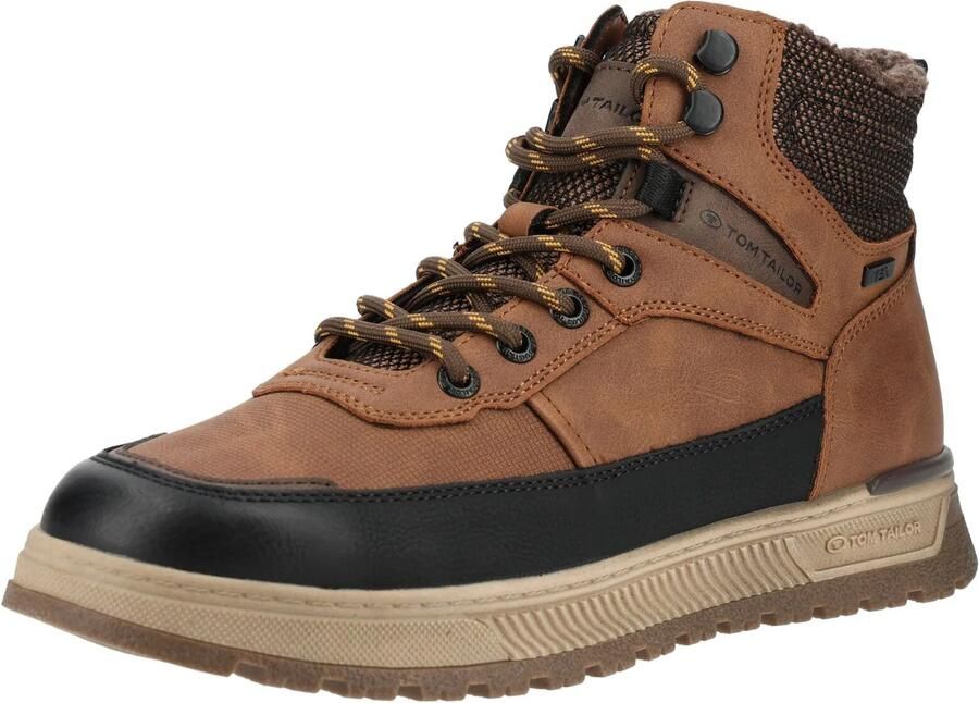 TOM TAILOR Veterboots cognac zwart