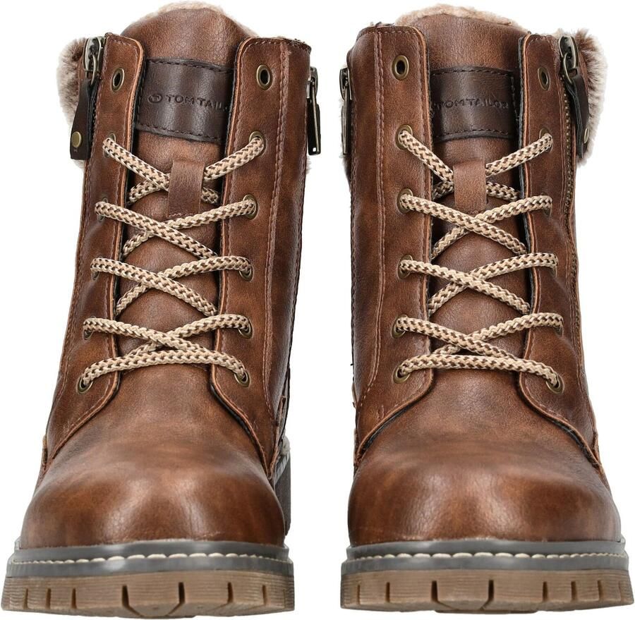 Tom Tailor Winterlaarzen hakken winter-enkellaars veterschoenen in comfortabele vorm - Foto 4